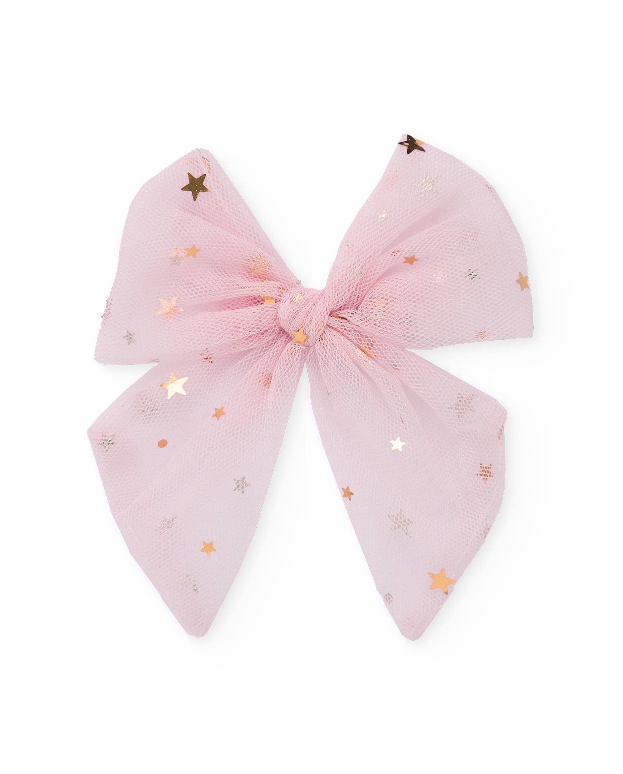 tuc tuc - Wholesale Hair Bow - Kids - Pink tulle bow for girl with golden stars0