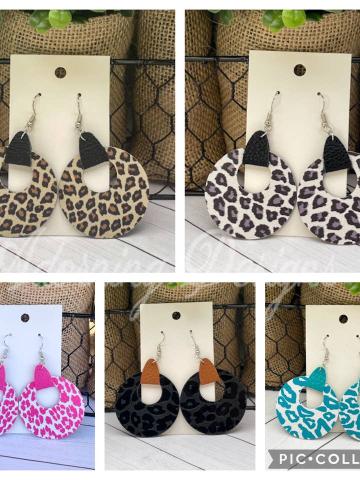 Leopard Print Circle Dangles for wholesale by Adorning Designs