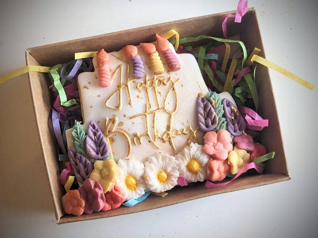 Pink Door Baking Co - Wholesale Cookie - Hand Iced Happy Birthday Cake Biscuit 5