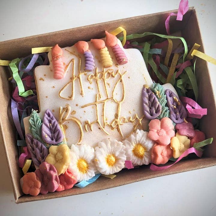 Pink Door Baking Co - Wholesale Cookie - Hand Iced Happy Birthday Cake Biscuit 5