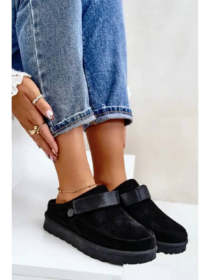 No Doubt Shoes – wholesale Slippers – Women's – SLIP ON FAUX FUR LINED COZY SLING BACK MULES SLIPPERS7