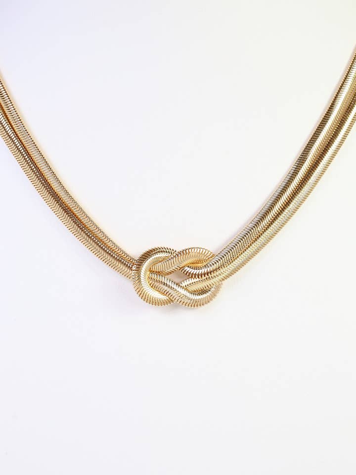 Mineola Layered Knot Chain Necklace Gold for wholesale by Caroline Hill