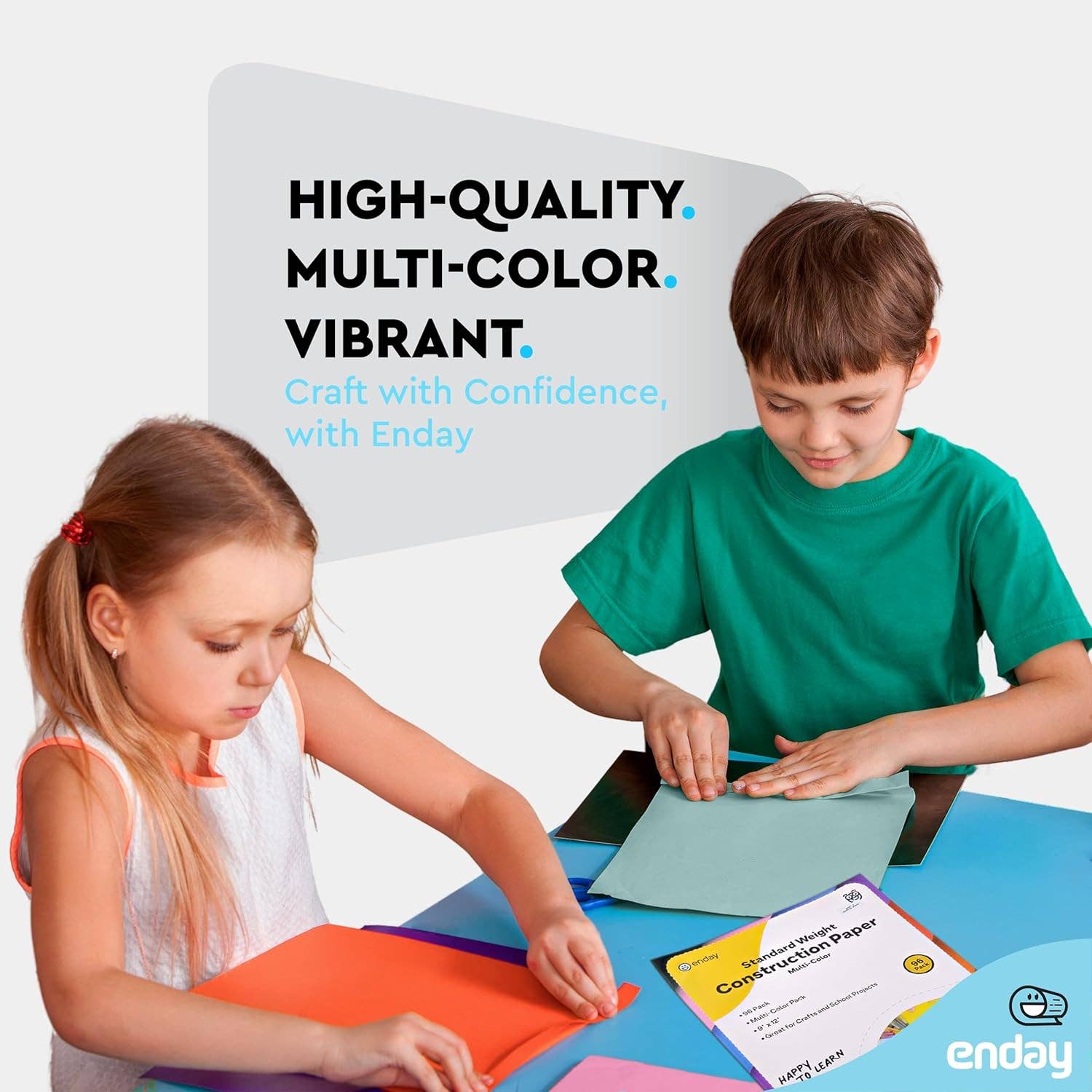 enday - Venta al por mayor Material para manualidades - Papel de construcción, 9 x 12 pulgadas, multicolor, 8 colores (paquete de 96)5