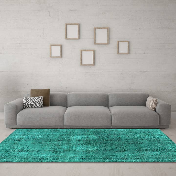 Tapis industriels de couleur turquoise orientale lavables en machine pour la vente par Ahgly