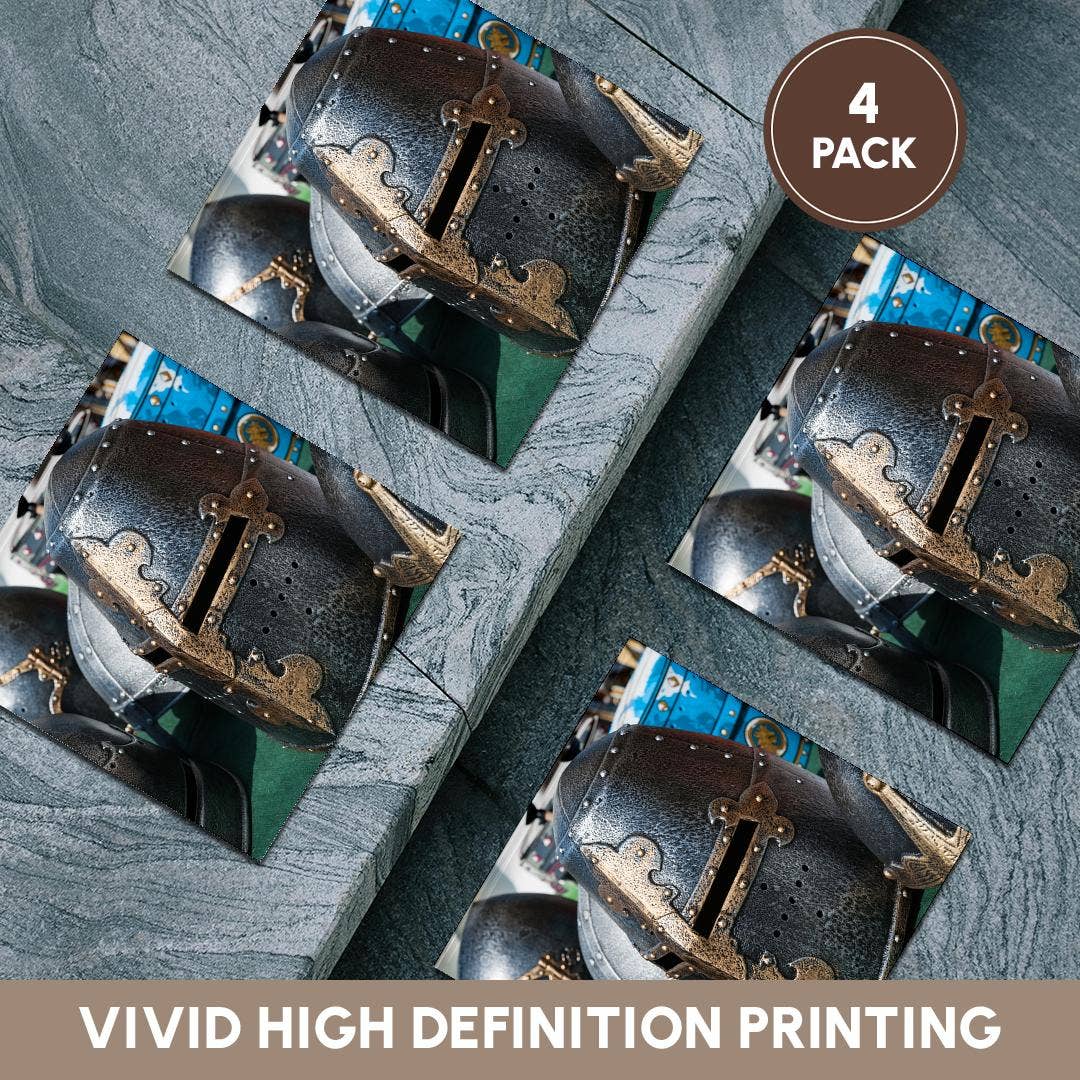 3dRose – Großhandel Untersetzer – 3dRose, Verzierte Eisenhelm eines mittelalterlichen Ritters, Untersetzer5