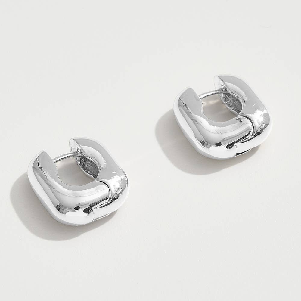 Sensibling Corp. - Wholesale Huggie Earrings - 14K Gold Dipped Square Huggie Hoop Earrings3