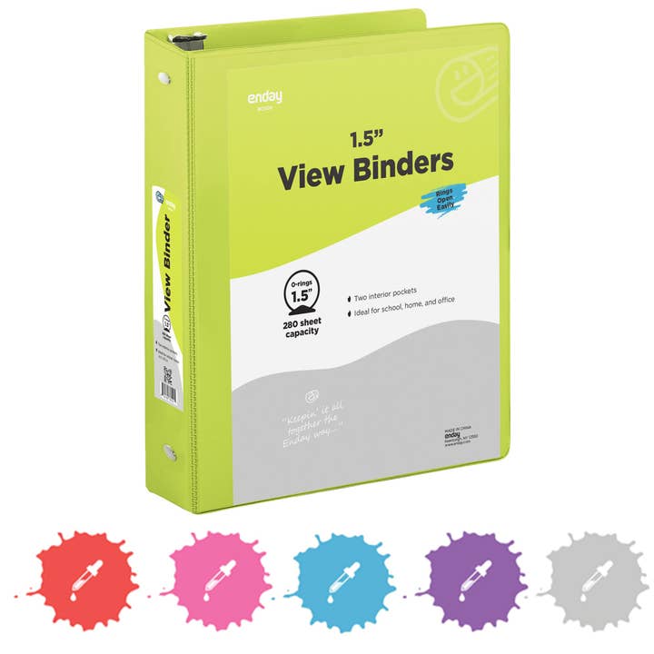 enday - Wholesale Binder - 1.5″ O-Ring View Binder With 2-Pockets2