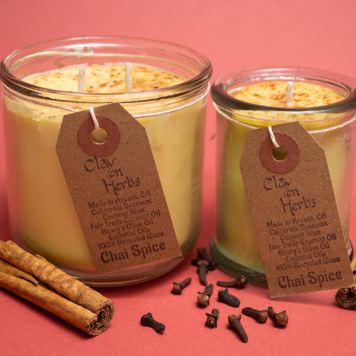 Chai Spice - Essential Oil Scented Beeswax Candle for wholesale by Clay on Herbs