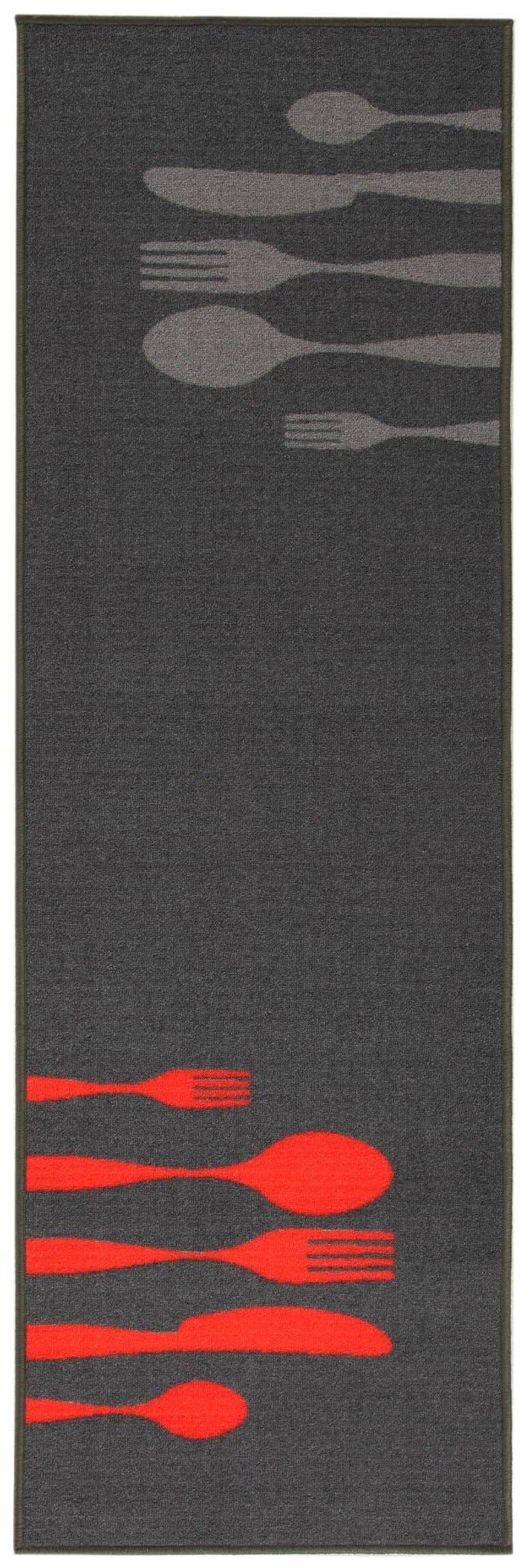 Galleria Farah1970 - Wholesale Area Rug - Synthetic carpet for the Kitchen Black and Red2