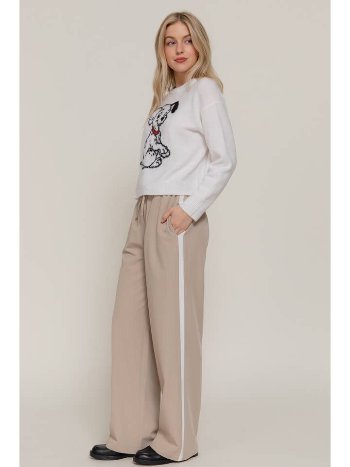 Active Basic | Active USA - Wholesale Pants - Women's - Side Stripe Detail Y/D Stripe Long Pants with Drawstring3