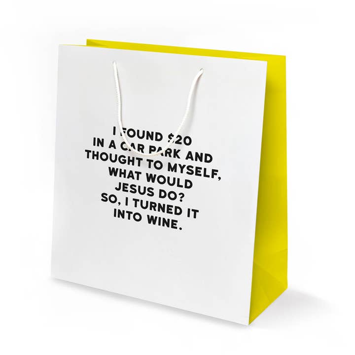 Jesus Humor Gift Bag for wholesale by Redback Cards - ALL duties and tariffs paid