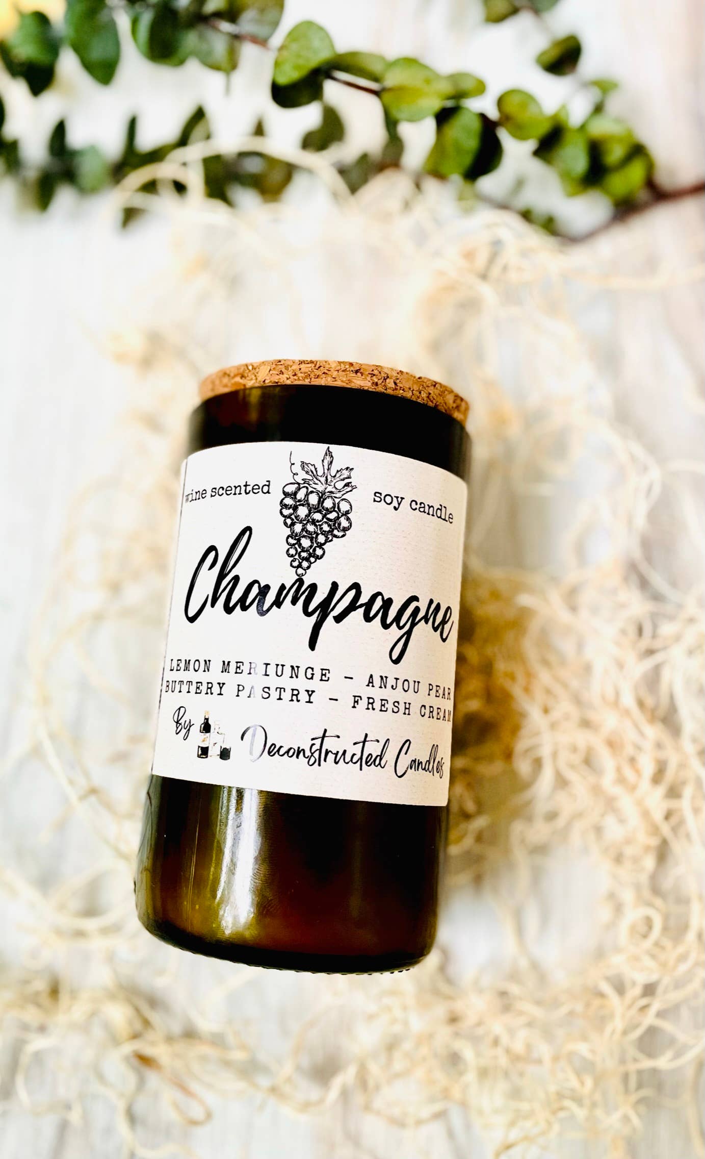 deconstructed candles – Engroshandel Glaslys – Vinflaskelys Korktop duftende af Wine Expert Soy Wax14