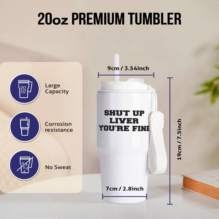 3dRose - Wholesale Insulated Mug/Tumbler - 3dRose, Image of Shut Up Liver Youre Fine Quote, Tumbler1