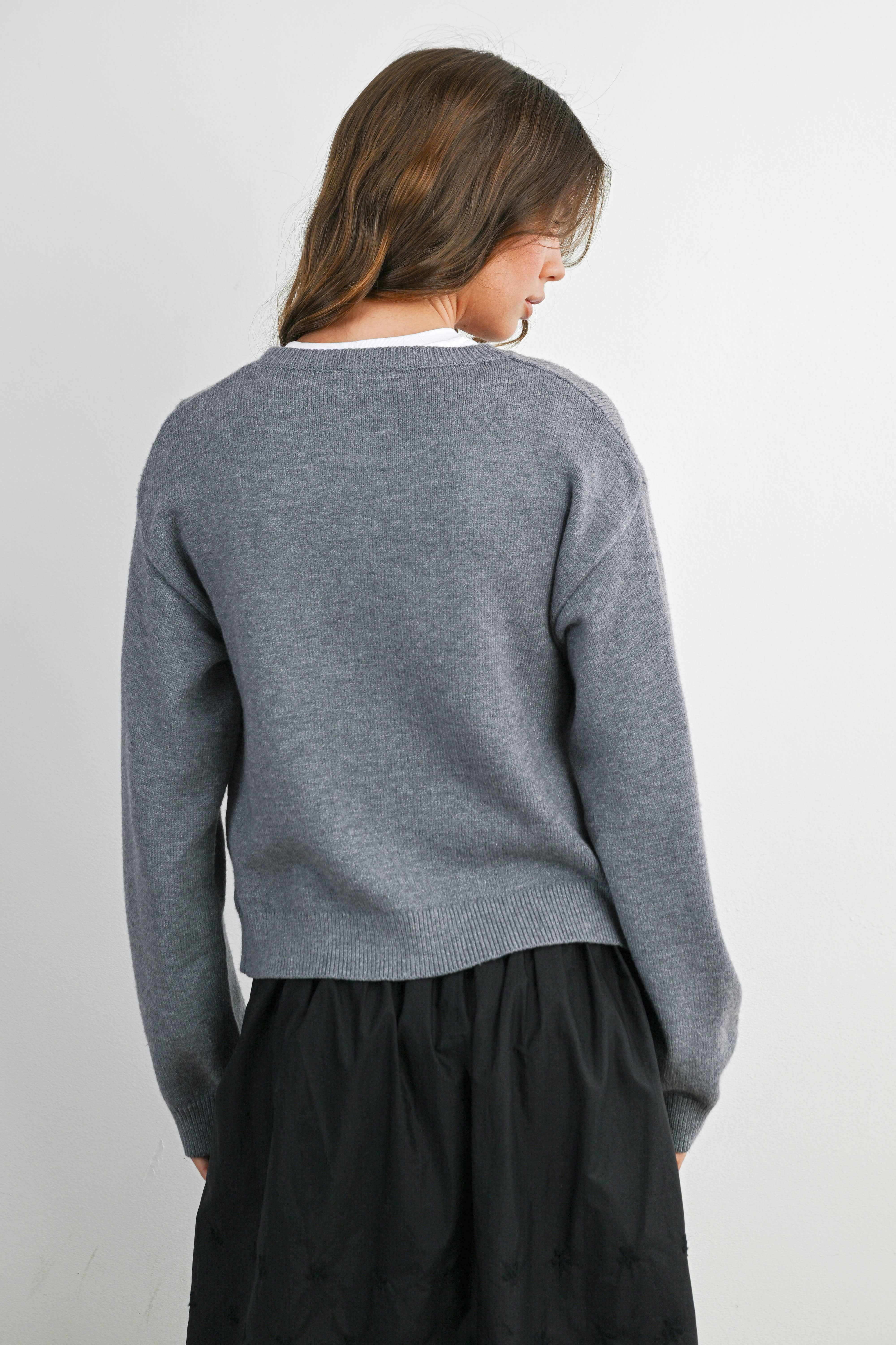 BUTTERMELON - Wholesale Cardigan - Women's - Long Sleeve Buttoned Cropped Cardigan - BMC790624