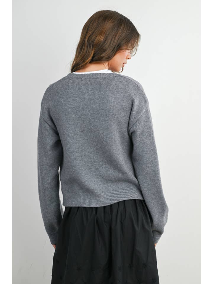 BUTTERMELON - Wholesale Cardigan - Women's - Long Sleeve Buttoned Cropped Cardigan - BMC790624