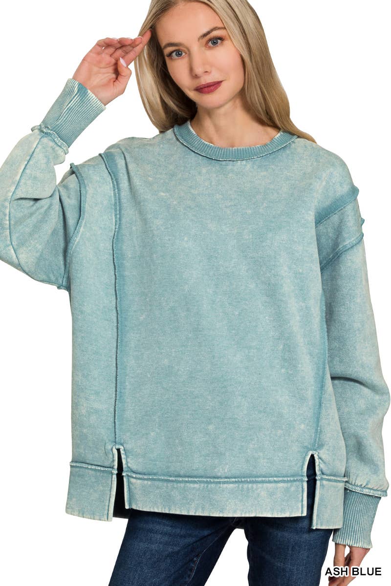 42POPS - Wholesale Sweatshirt - Women's - ',,, Fleece Hi Low Hem Pullover With Pockets54