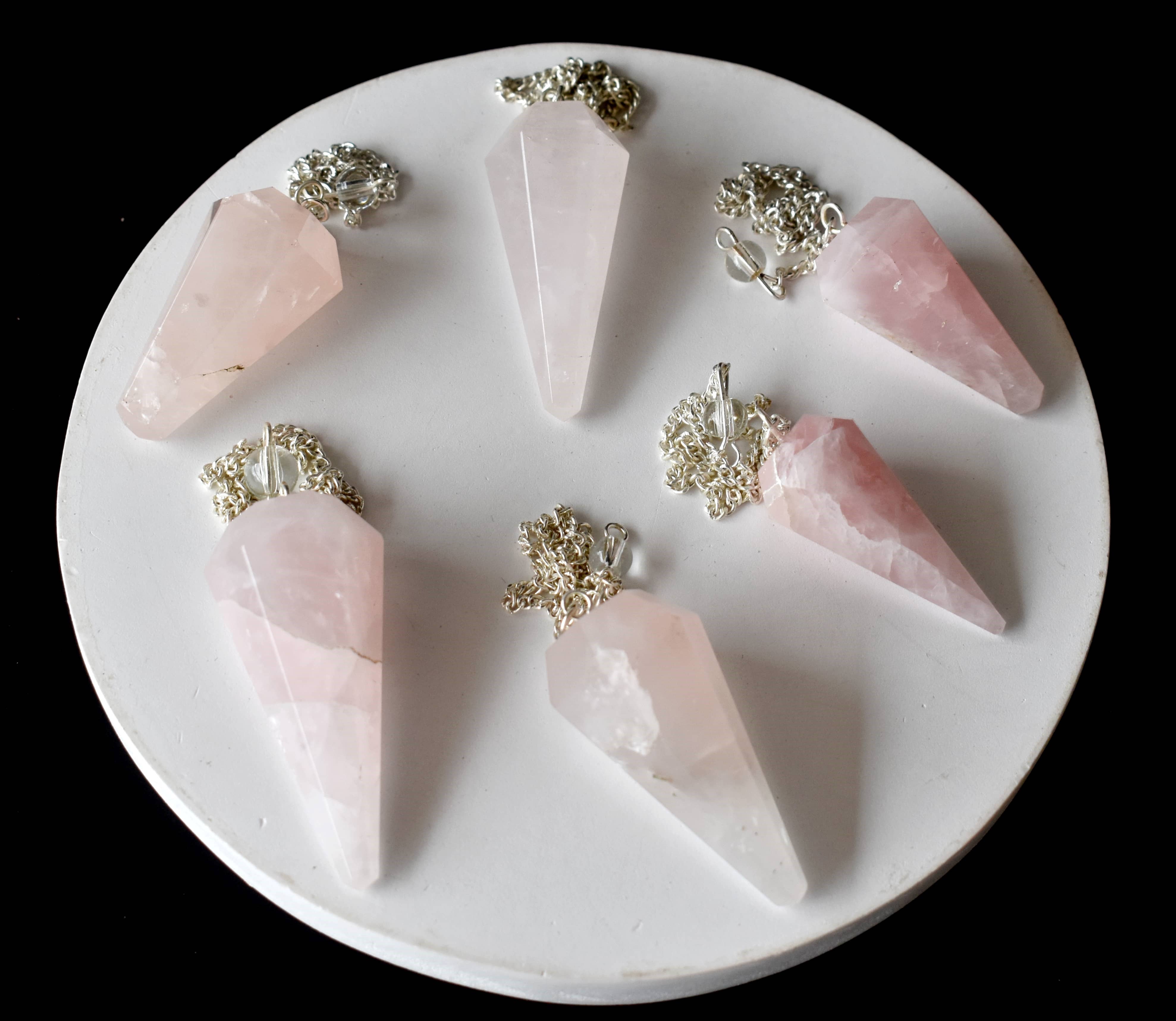 Soothing Crystals - Wholesale Spiritual Stone/Crystal - Dowsing Pendulum | Rose Quartz | Faceted Crystal Pendulum8