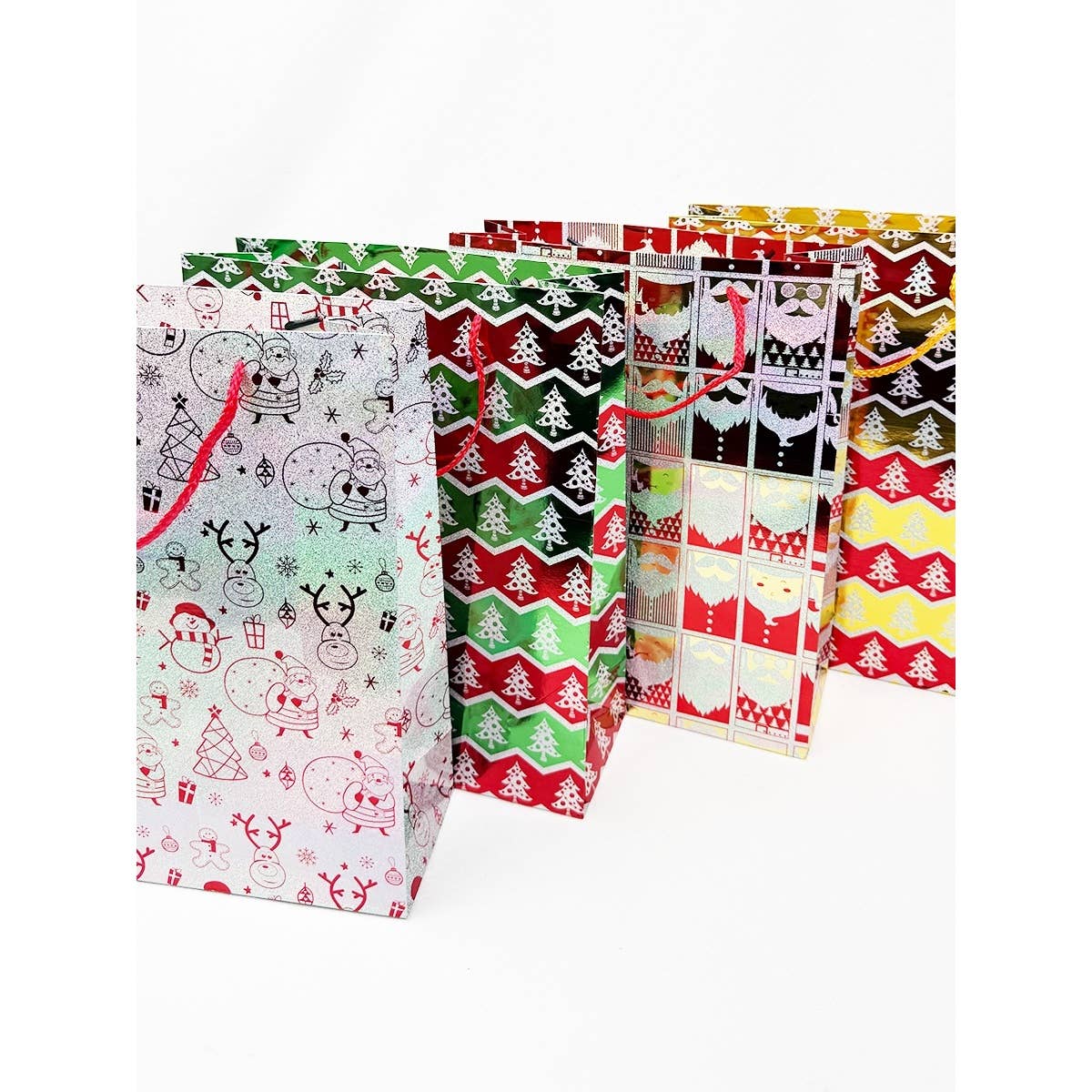 MIX COLOR Fancy Holographic Christmas Gift Bag for wholesale on Faire7