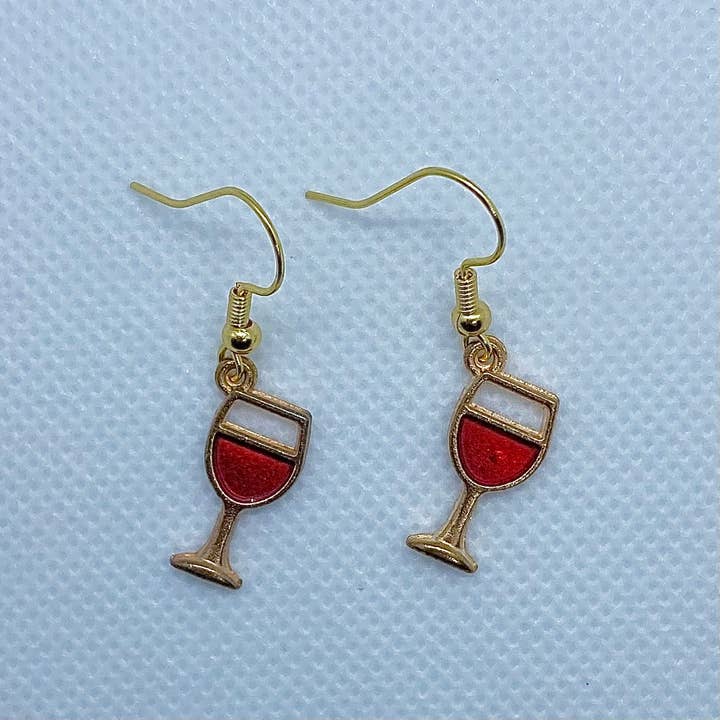 Wine Glass Earrings for wholesale by Trinkerbell Jewelry