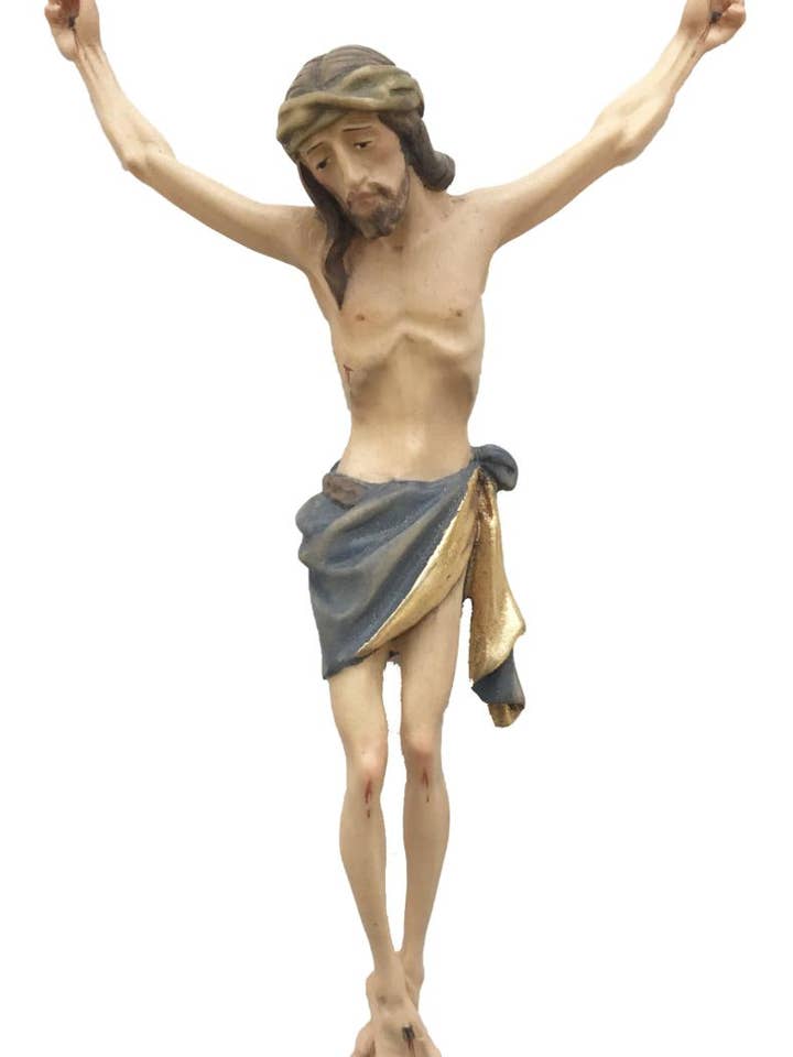 Cuerpo de Cristo sufriente con Corona de Espinas en Madera Tallada Val Gardena para venta al por mayor de Dolfi