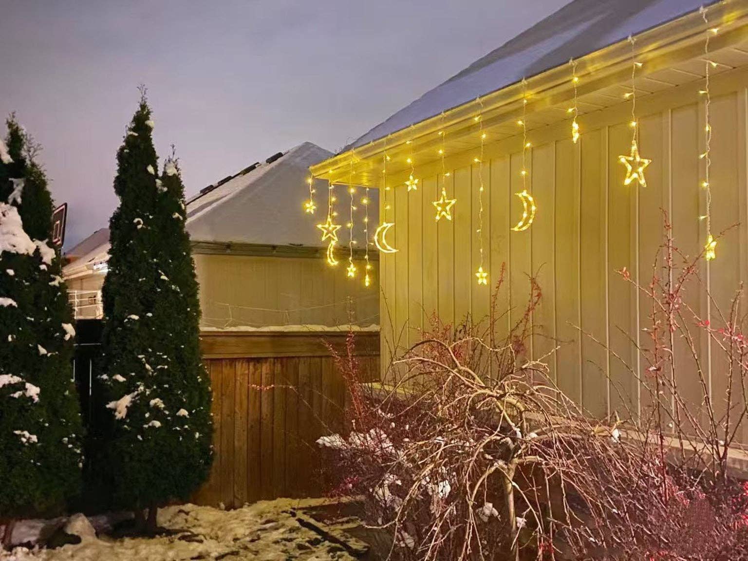 WYW - Wholesale String Lights - 11.5ft Solar Moon Star String Light Warm Color Curtain Garde4