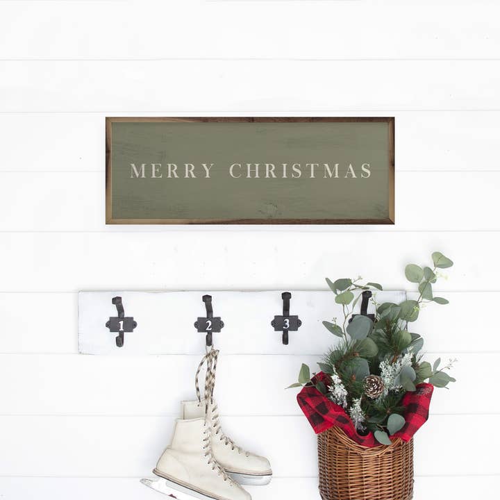 Kendrick Home - Wholesale Christmas Wall Art - Merry Christmas Typewriter Green