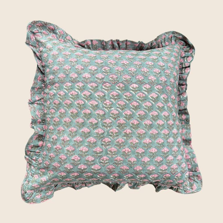 Almofada Verde Quadrada Pipli por atacado de Folie à Trois