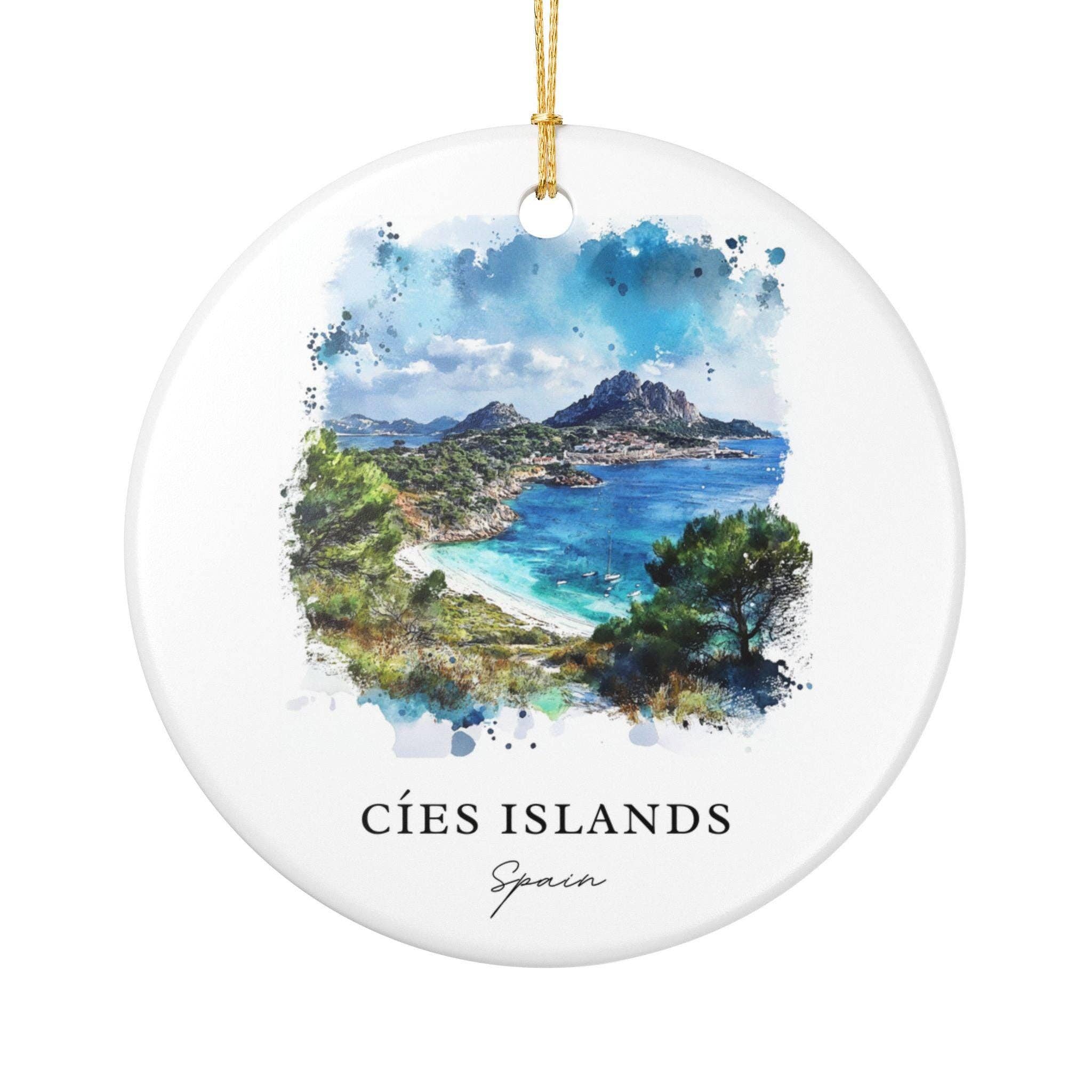 Premium Travel Art - Wholesale Ornament - Cíes Islands Ornament: Unique Cíes Islands Souvenir, Spain Xmas Decor, and Authentic Cíes Islands Gift0