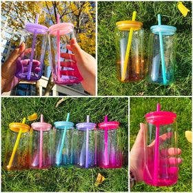 16oz Jelly Clear Gradient Glass Can Blank for wholesale by Route 63 Apparel