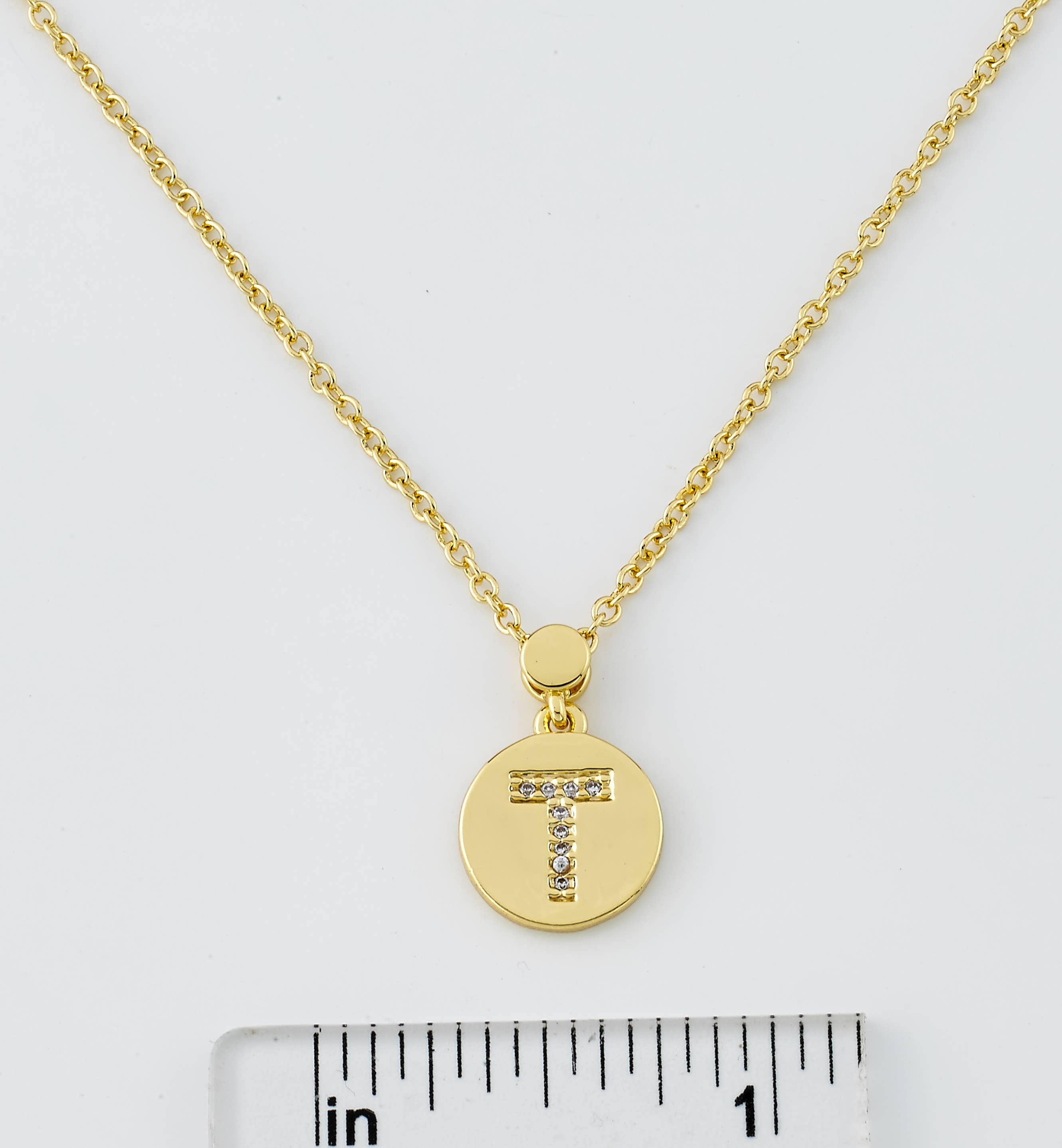 Little Miss Twin Stars - Wholesale Pendant/Charm Necklace - LMTS Classic! Initial Disc Pendant Necklace103