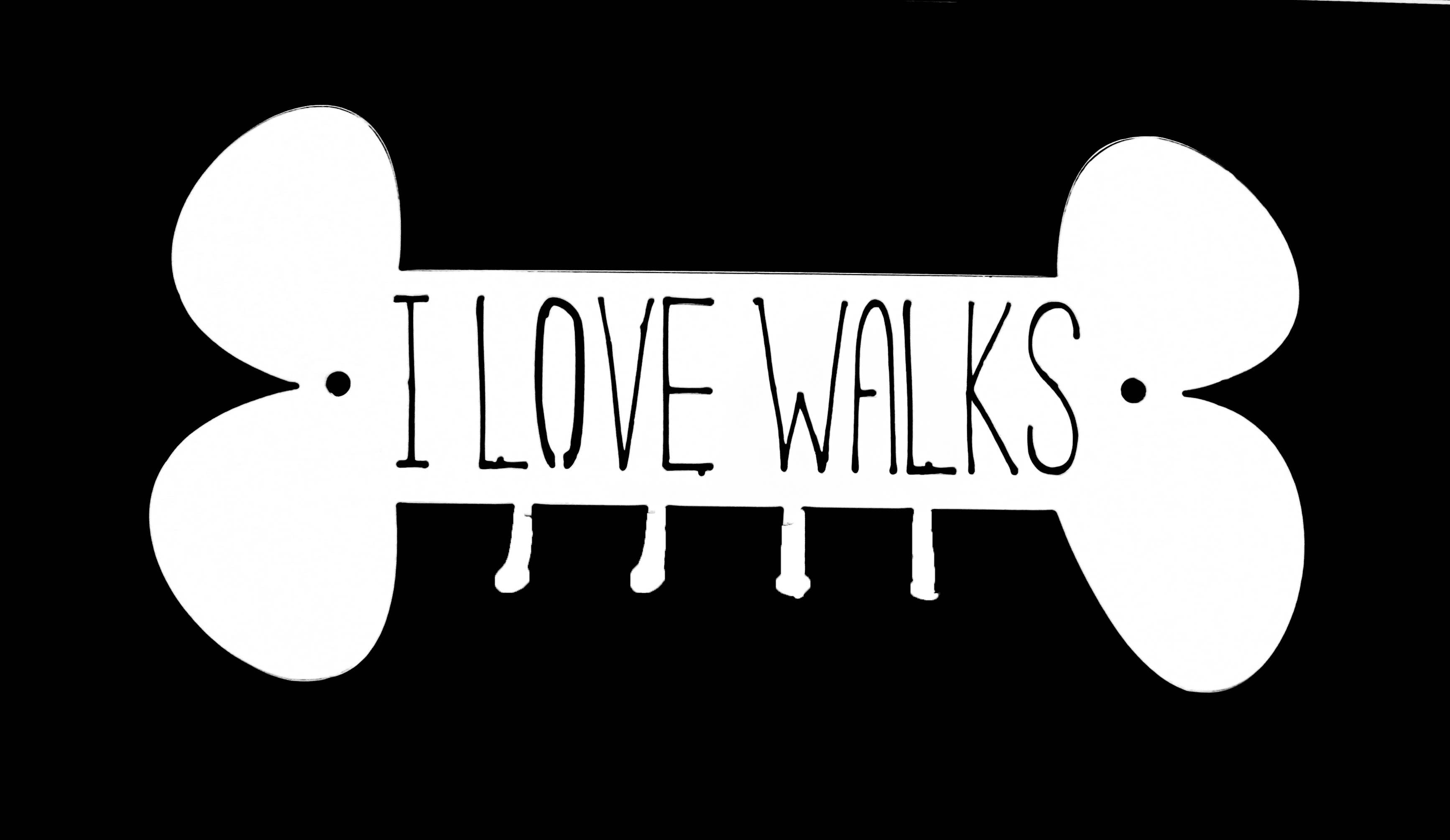 White Barn Decor - Wholesale Sign - I Love Walks Dog Leash Holder1