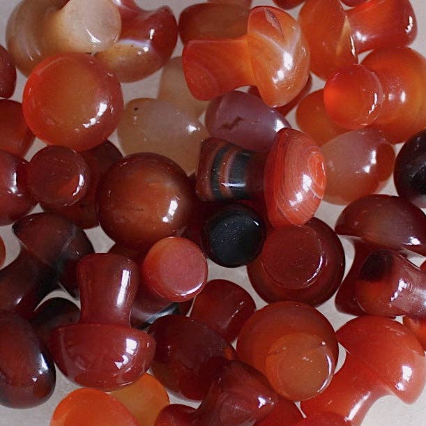 Pebble House - Wholesale Spiritual Stone/Crystal - Carnelian Mini Mushroom (Crystals & Stones)2
