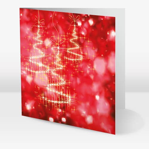 Gold Thread Christmas Tree - Red for wholesale by Kortspecialisten