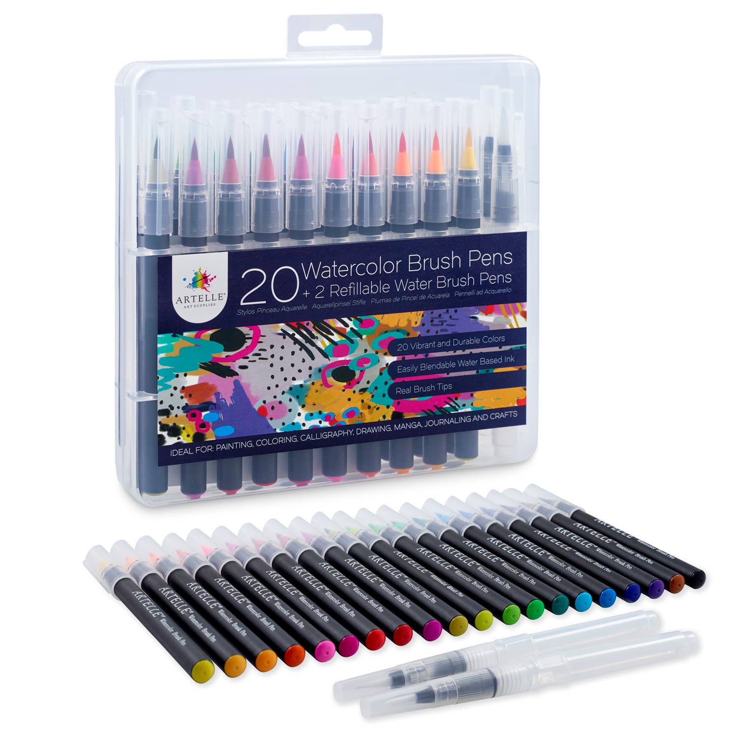 TBC The Best Crafts Dual Tip Brush Pens, 24 Colors Marker Pens,Watercolor  Brush Pens with Fine Point, Brush Markers for Kid Adult Coloring, Drawing,  Doodling, Calligraphy 