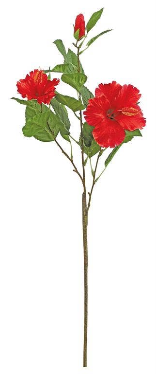 Select Artificials, Inc. - Wholesale Artificial Flowers - Hibiscus X2 W/bud, 29", Red0