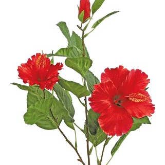 Select Artificials, Inc. - Wholesale Artificial Flowers - Hibiscus X2 W/bud, 29", Red0