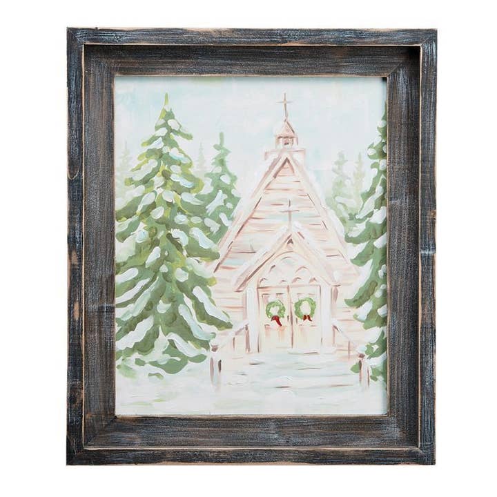 Dog In Blue Truck Framed Canvas for wholesale by Glory Haus