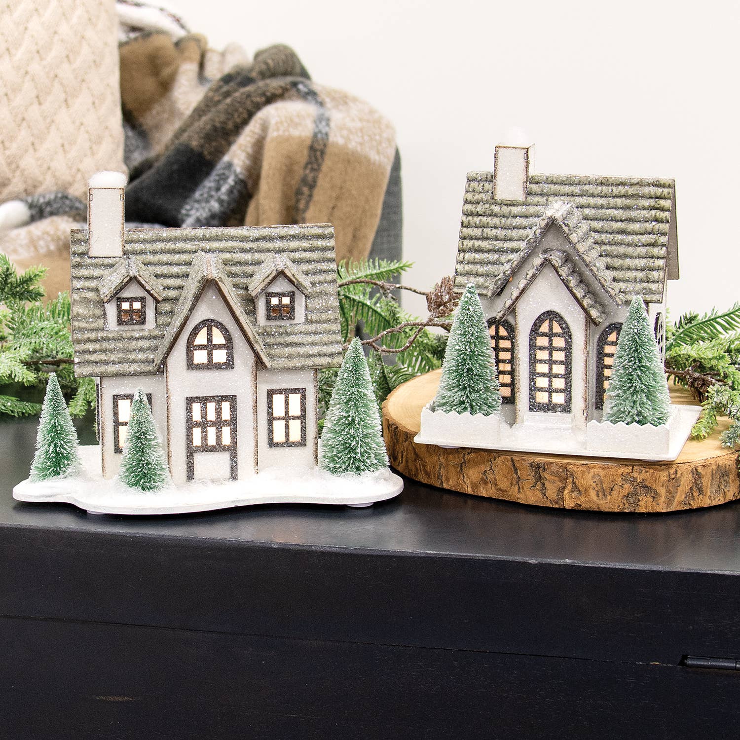 Col House Designs - Wholesale Christmas Decoration - Winter Sparkle Forest LED House w/Trees2