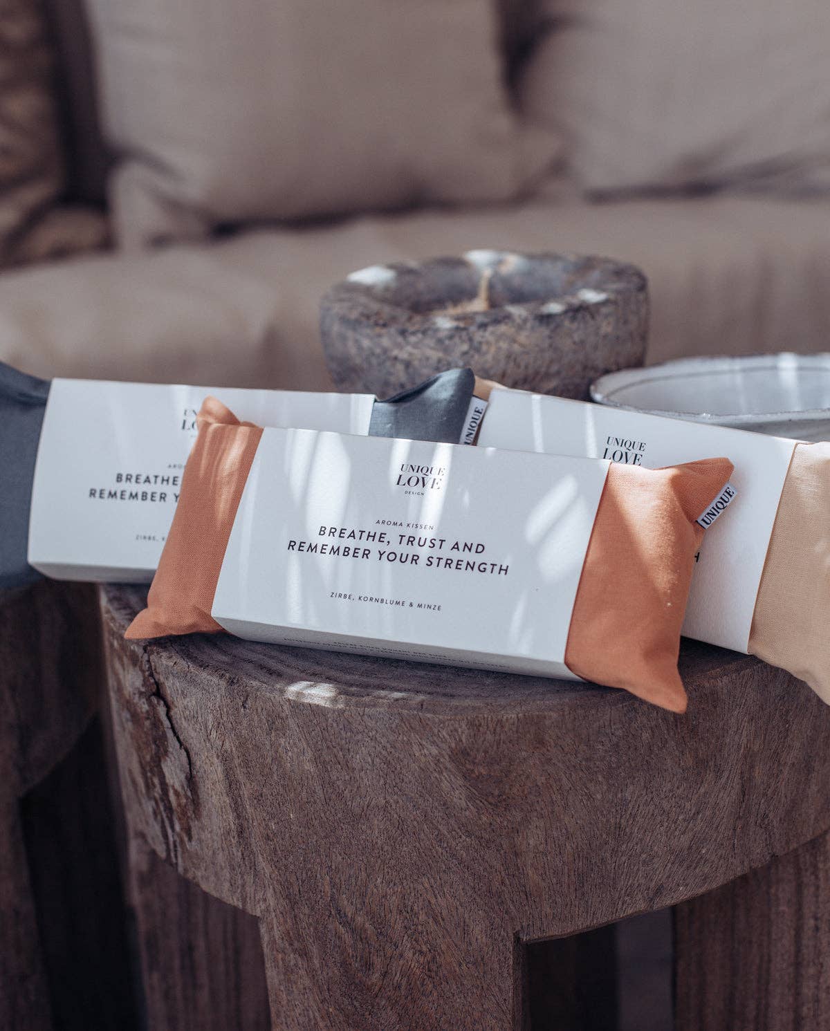 UNIQUE LOVE Design - Wholesale Spa/Therapy Pillow - 'Remember Your Strength' Aroma Cushion Earth Sand7