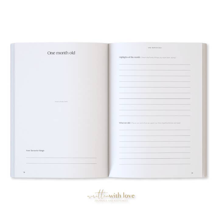 Written With Love – wholesale Memory book – Child & baby – Baby Memory Book with Keepsake Box - Oatmeal 13