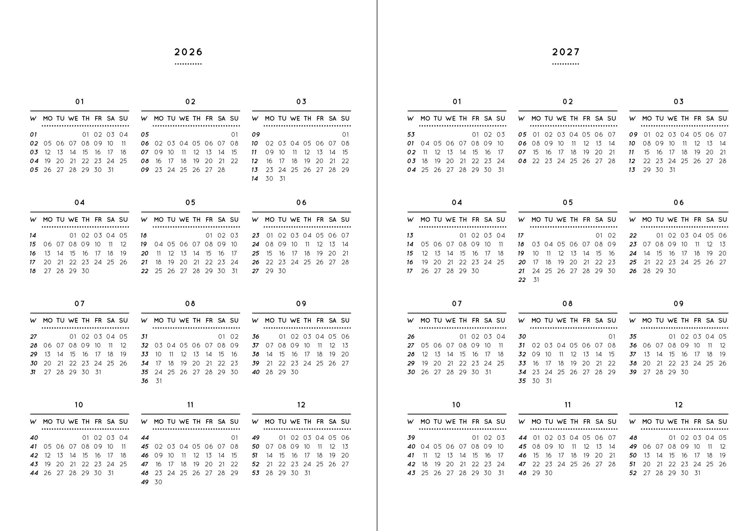 NAVUCKO - Wholesale Planner - Pocket Calendar / Planner 2026 (DIN A6)17