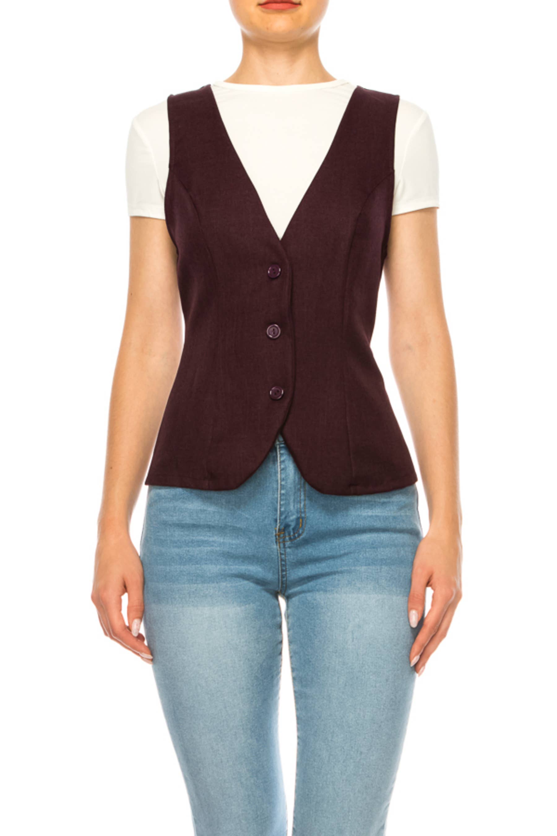 MOA COLLECTION - Wholesale Suit Vest - Women's - Women's Dressy Casual Racerback Vest Tuxedo Suit Waistcoat11