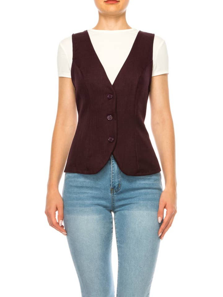 MOA COLLECTION – wholesale Suit vest – Women′s – Women's Dressy Casual Racerback Vest Tuxedo Suit Waistcoat11
