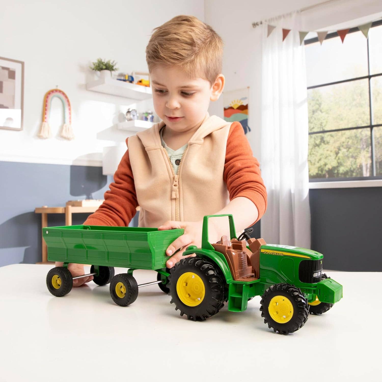 TOMY - Wholesale Toy Car/Truck - Kids - TOMY John Deere Kids Tractor Wagon Set - 8 Inch6