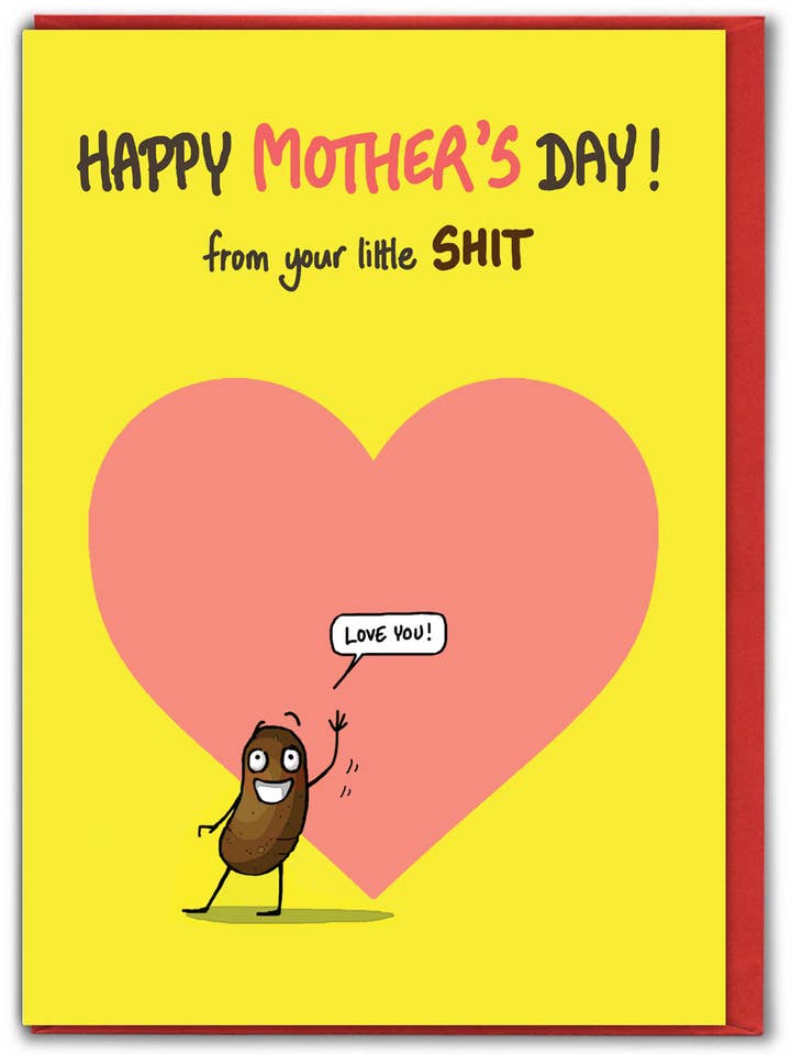 Sale Funny Mother's Day Card - Little Shit for wholesale by Brainbox Candy