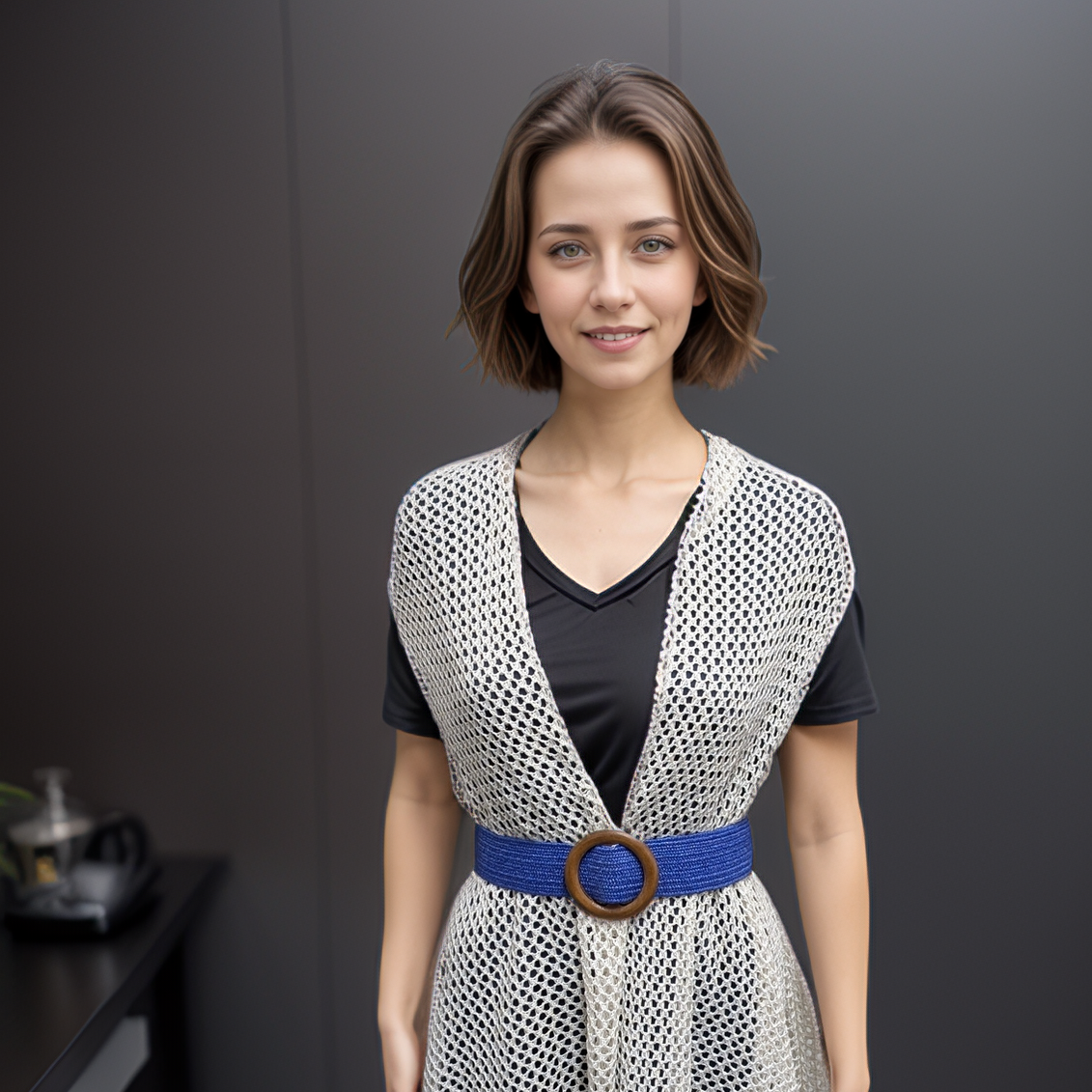 Black Ginger – wholesale Belt – Women's – Belted in Nature - Eco Friendly Paper Belt - Blue1