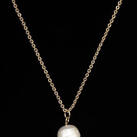 GOLD HALSKETTE MIT SÜSSWASSERPERLEN-ANHÄNGER für den Großhandel auf Faire1