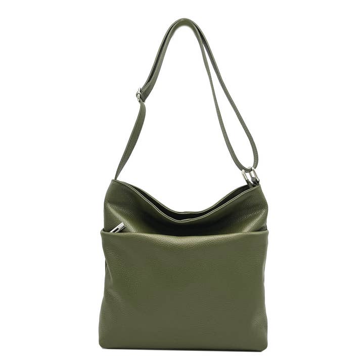 Echtes Leder-Umhängetasche, Made in Italy, Art. 112483 für den Großhandel von Suie Valentini srl