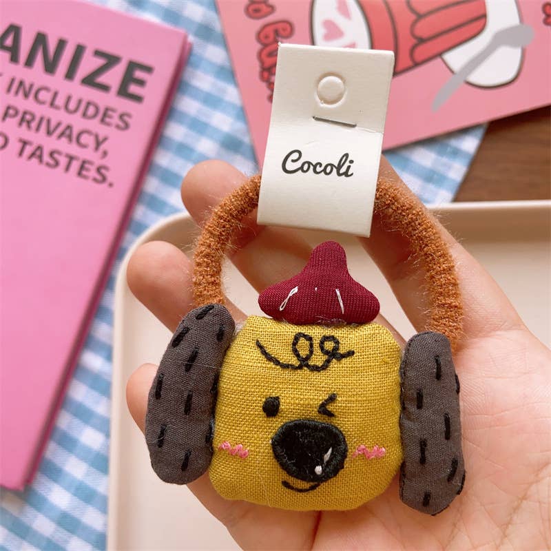 Tourtiwi - Wholesale Hair Tie - Kids - Cute animal hair band, cotton checkered hair tie2