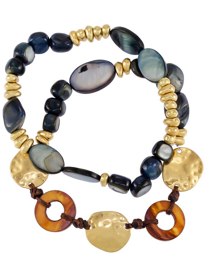 Bijoux Dauplaise - Bracelet Coquillage Bleu pour la vente par caroldauplaisejewelry